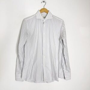 Alessandro Gherardi Men’s Striped Dress Long Sleeve Shirt 40/15.5 Medium